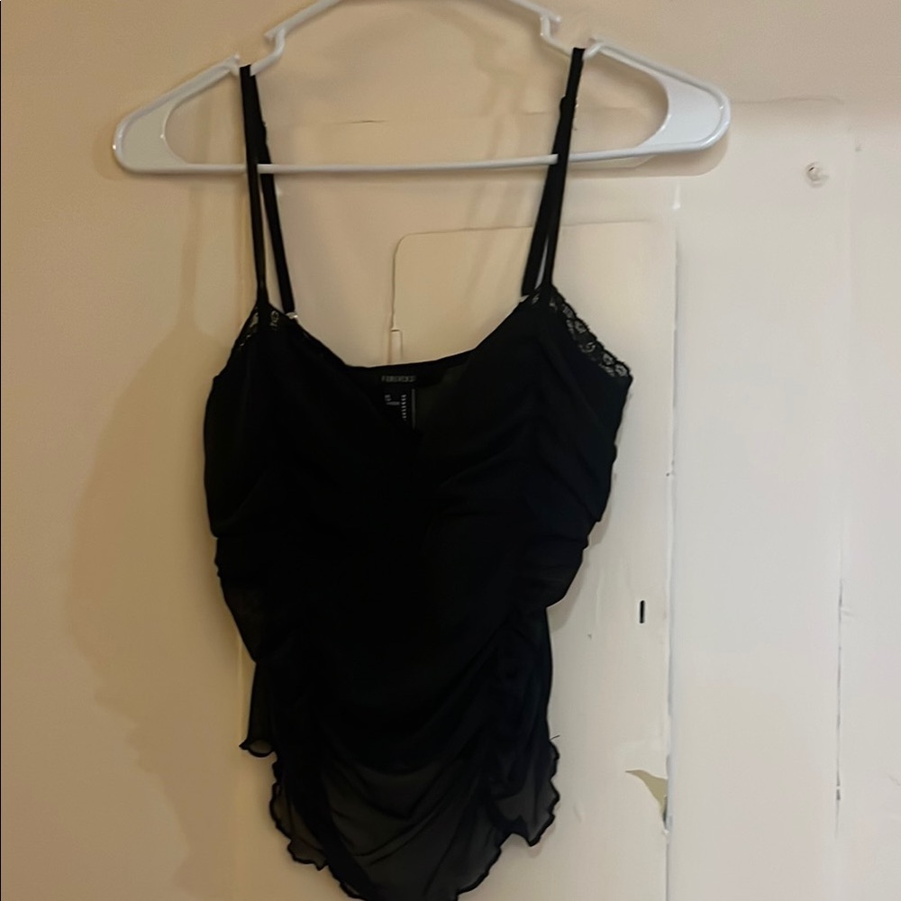 Black sheer tank top